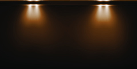 Background with glowing golden Lights. Beautiful banner design with glowing glittering lights