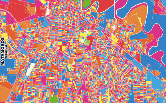 Matamoros, Tamaulipas, Mexico, colorful vector map