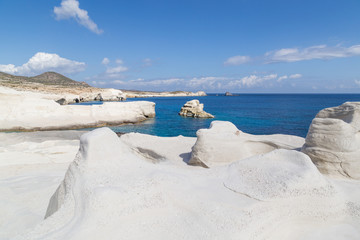 Sarak&iacute;niko beach in the island of Milos, Greece