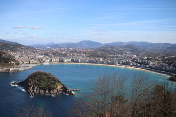 Naklejka premium aerial view of San Sebastian City