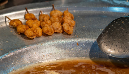 the delicious plate of Turkish style fried mussel  and garlic souce