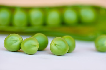 Green Peas fresh vegetable isolated on white background