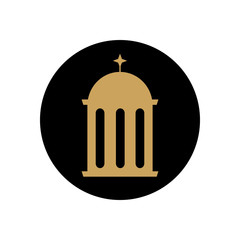 ramadan concept, mosque dome icon, block line style