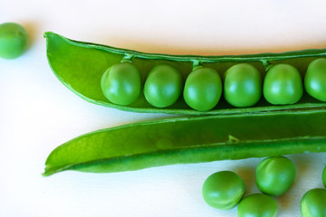 Green Peas fresh vegetable isolated on white background