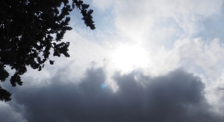 ciel menaçant avec nuages noirs d'orage 