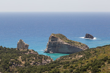 Kleftiko beach in the island of Milos, Greece