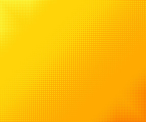 Abstract gradient yellow dots background. Vector illustration in retro comic style