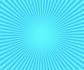 Blue rays halftone gradient pattern. Vector illustration in retro comic style.