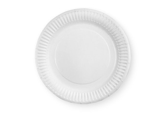 Disposable paper plate isolated