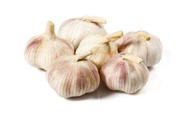 Fresh Garlic isolated on white background close-up