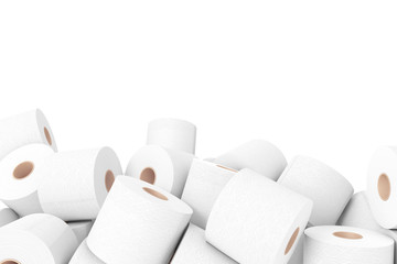 Heap of Toilet Paper Roll. 3d Rendering