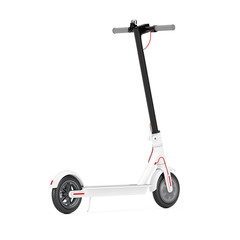 White Modern Eco Electric Kick Scooter. 3d Rendering