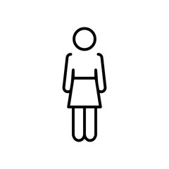 pictogram woman standing icon, line style