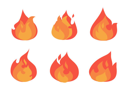 Various cartoon fire drawings It is a vector image or illustration that can be used for design and various media.