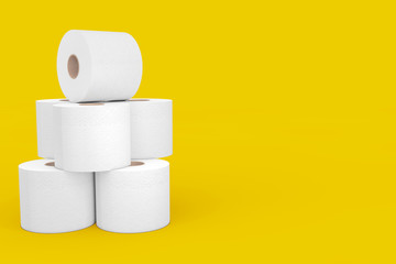 Pile of Toilet Paper Rolls. 3d Rendering