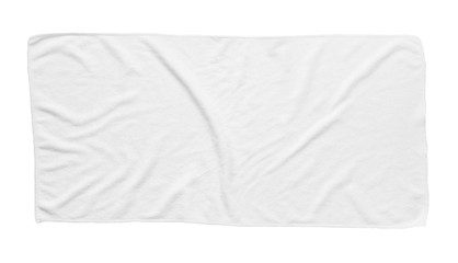 White beach towel isolated white background