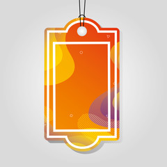 orange comercial tag with vibrant color