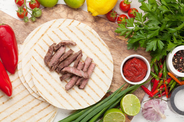 Mexican tacos cooking