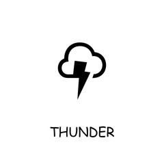 Thunder flat vector icon