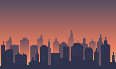 Fototapeta premium City background at dusk, downtown many mall and apartment