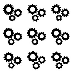 Gear icon, logo isolated on white background
