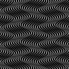 Vector geometric seamless pattern. Modern geometric background. Repeating geometric background. Wavy lines of dots.