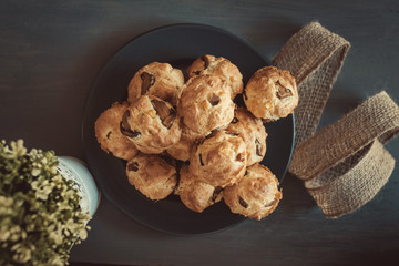 Salty muffins with mushrooms - vintage