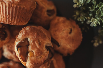 Salty muffins with mushrooms - vintage