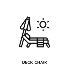 deck chair icon vector. deck chair sign symbol