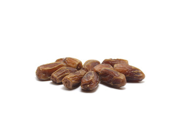 Tunisian dates (kurma tunisia) isolated on white background, perfect for breakfasting during ramadan