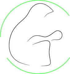 A vector image depicting the bond between mother and the child. Love symbol. Bond icon.