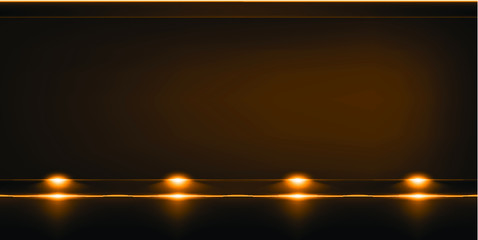Background with glowing golden Lights. Beautiful banner design with glowing glittering lights 