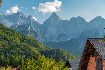 lakes and rivers in the woods alpine landscape of Slovenia