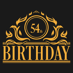 Luxury 54th Birthday Logo illustration vector