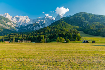 Fototapeta premium lakes and rivers in the woods alpine landscape of Slovenia