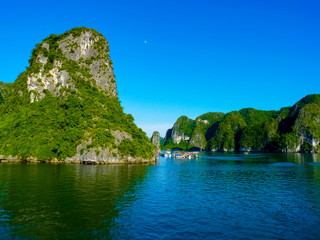 Fototapeta na wymiar View Of Famous world heritage Halong Bay In Vietnam