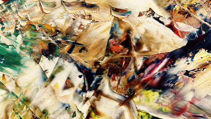 Colorful abstract background wallpaper. Modern motif visual art.  Mixtures of oil paint. Trendy...