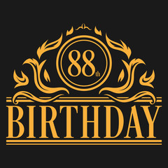 Luxury 88th Birthday Logo illustration vector