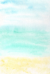 Background summer beach abstract watercolor