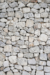 Wall made of stone fragments
