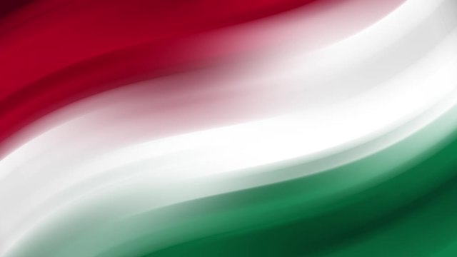 Abstract waving flag of Hungary: seamless loop animation
