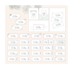 Coupon Ticket Card. Samples of various designs of tickets.
