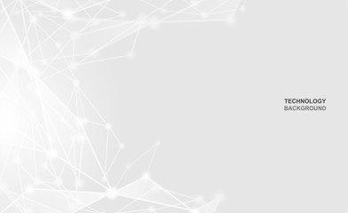 Abstract. Communications or technology, science background. connected dots on white background. vector.
