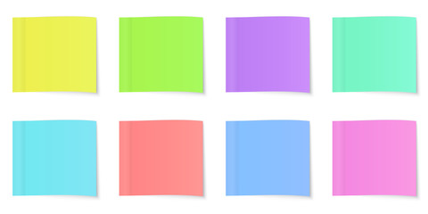 Set of colored paper stickers. Vector illustration