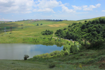 Obraz premium Azerbaijan. A beautiful lake near the village of Chukhuryurd.