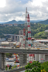 latest reconstruction work on the new highway bridge (ex morandi) which collapsed in August 2018 ...