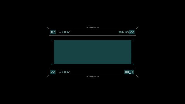 future technology and programming concept - virtual media data on digital screen display over black background