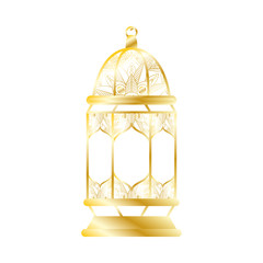 golden lamp ramadan kareem decoration