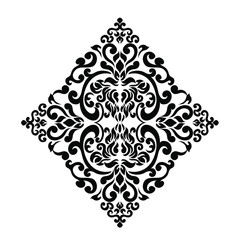 Damask pattern vector element. Classic luxury old-fashioned ornament grunge background. Royal victorian texture for wallpaper, textile, fabric, wrapping. Exquisite floral baroque patterns.