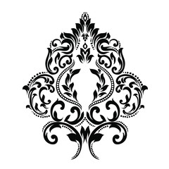 Damask pattern vector element. Classic luxury old-fashioned ornament grunge background. Royal victorian texture for wallpaper, textile, fabric, wrapping. Exquisite floral baroque patterns.